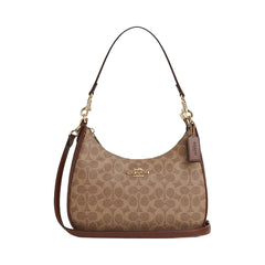 Coach Teri Hobo Bag In Signature Canvas Signature Canvas-Gold-Tan-Brown