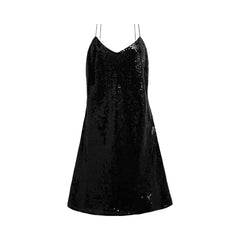 Coach Sequin Shorts Cami Dress Black