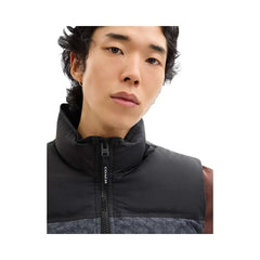 Coach Signature Down Vest In Recycled Polyester Charcoal Signature