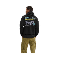 Coach Leatherware Collage Relaxed Hoodie Black