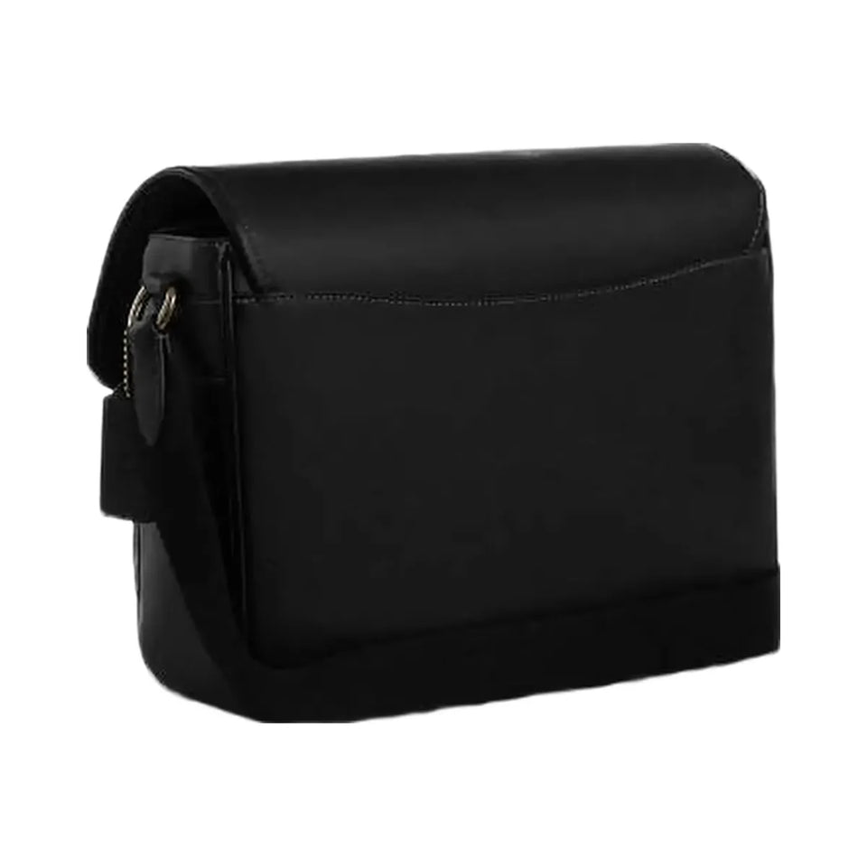 Coach Racer Messenger Bag Smooth Leather-Gunmetal-Black