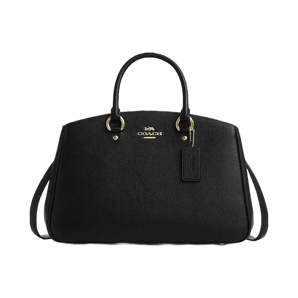 Coach Savannah Carryall Bag Pebbled Leather-Gold-Black