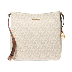 Michael Kors Jet Set Travel Large Logo Messenger Bag Vanilla