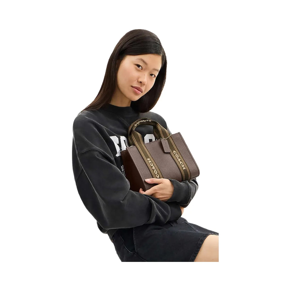 Coach Smith Tote Bag 24 Pebbled Leather-Gold-Dark Stone