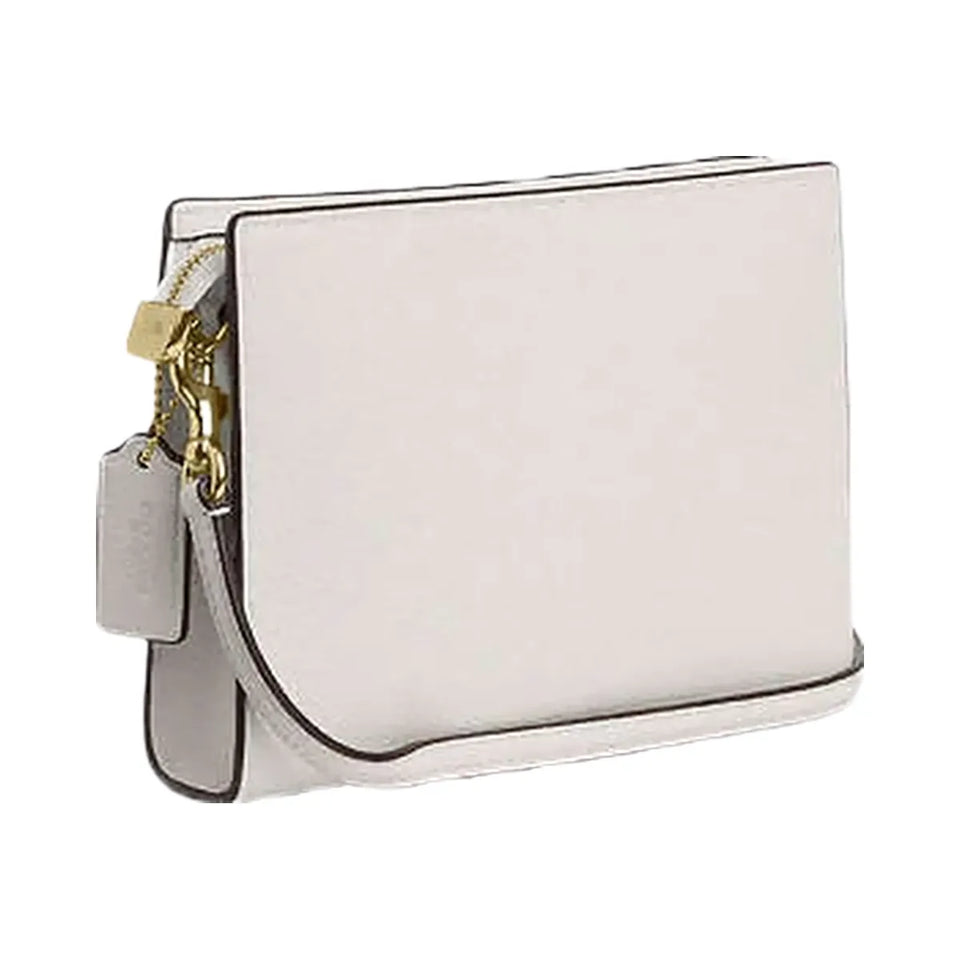 Coach Slim Crossbody Bag Pebbled Leather-Gold-Chalk