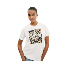 Coach Leopard Signature Square Classic T-Shirt In Organic Cotton White