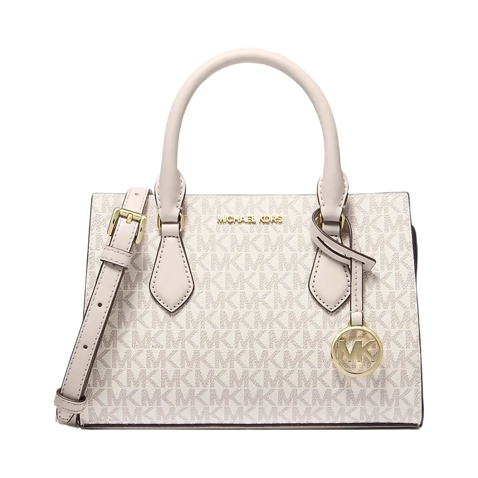 Michael Kors Sheila Small Signature Logo Satchel Vanilla