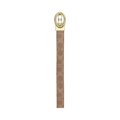 Coach Signature Buckle Cut To Size Belt, 25 Mm Signature Canvas-Gold-Tan-Brown