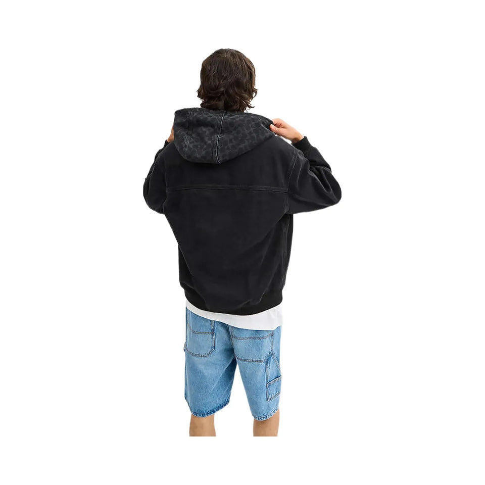 Coach Signature Denim Zip Jacket Black Wash