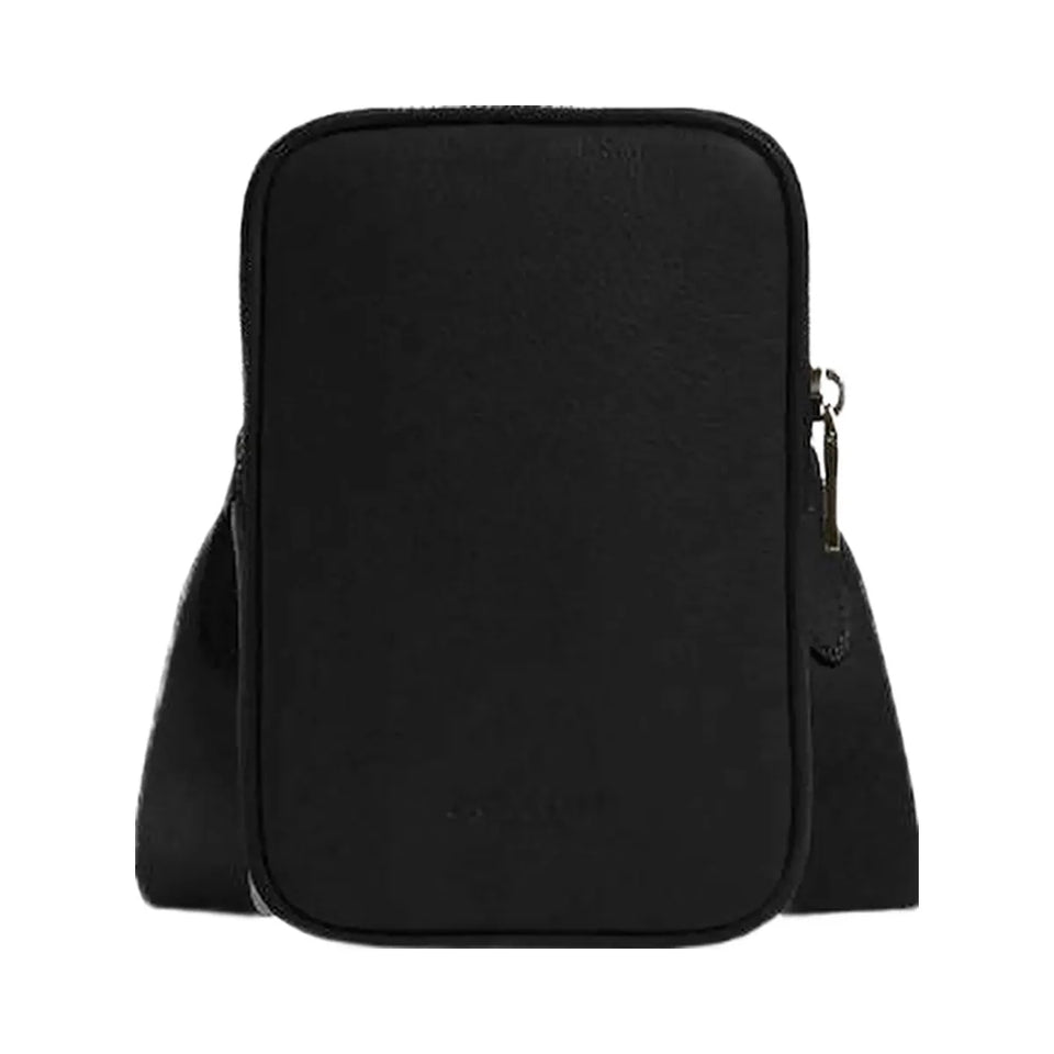 Coach Aden Crossbody Bag Pebbled Leather-Gunmetal-Black