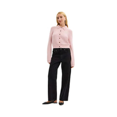 Coach Coach Embroidered Cropped Cardigan Light Pink