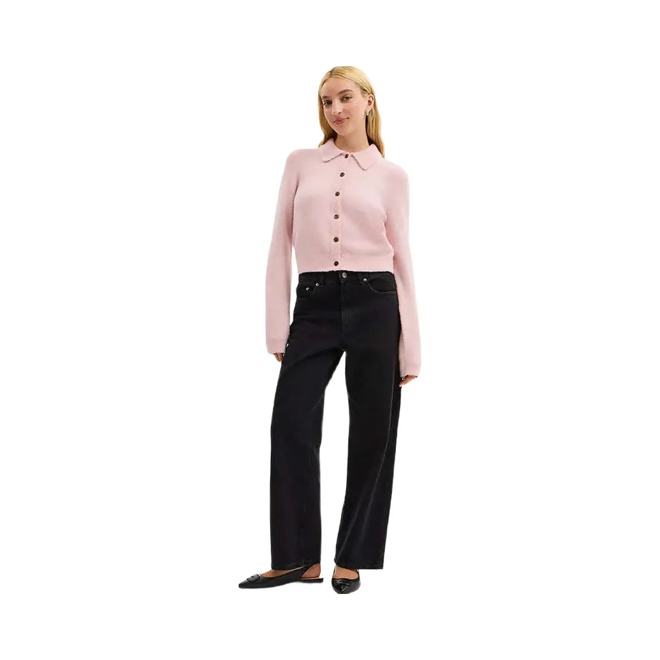 Coach Coach Embroidered Cropped Cardigan Light Pink