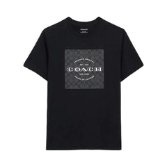 Coach Signature Square T-Shirt In Organic Cotton Black
