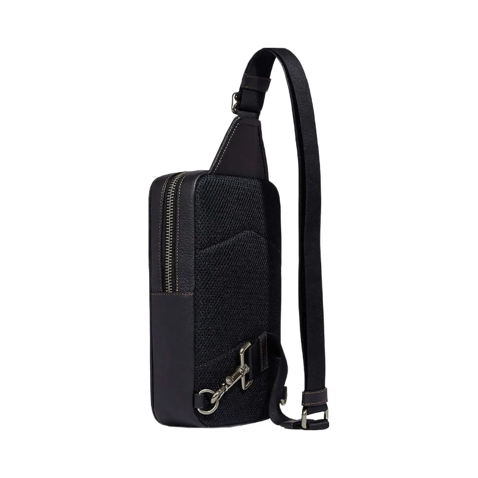 Coach Sullivan Pack In Blocked Signature Canvas Signature Canvas-Gunmetal-Khaki-Charcoal