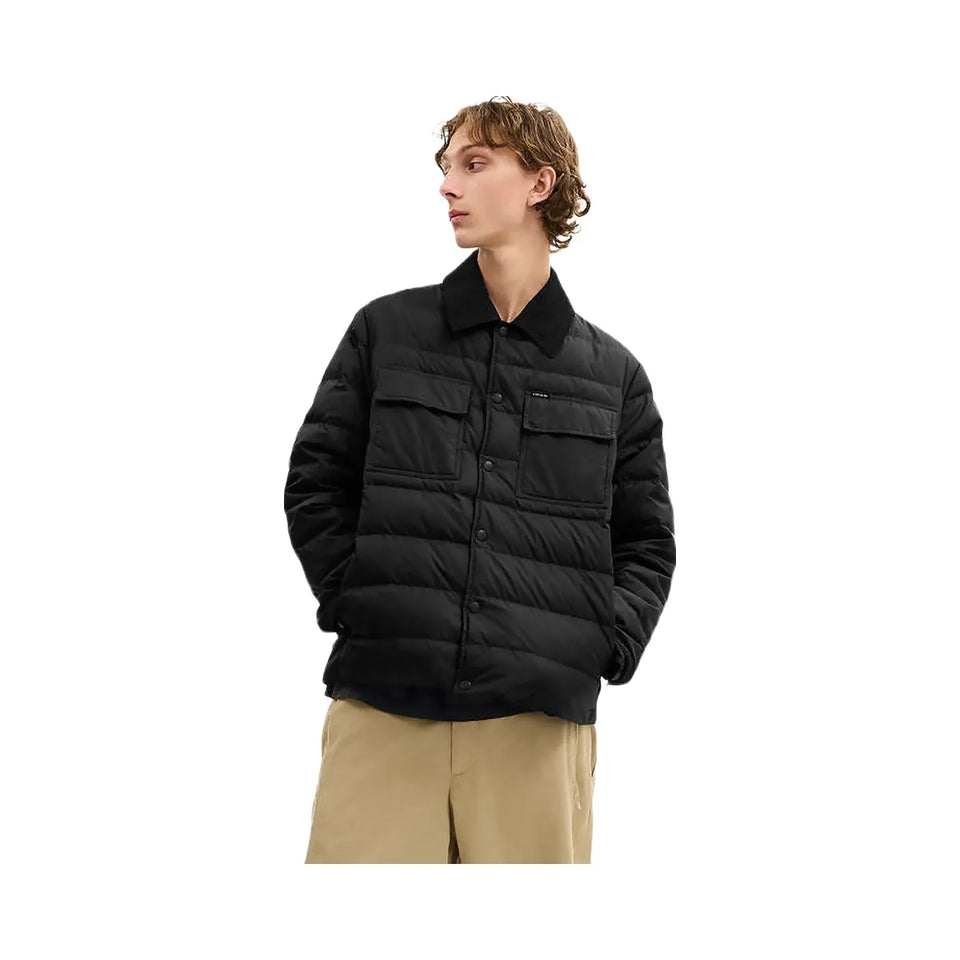 Coach Lightweight Shirt Down Jacket In Recycled Polyester Black