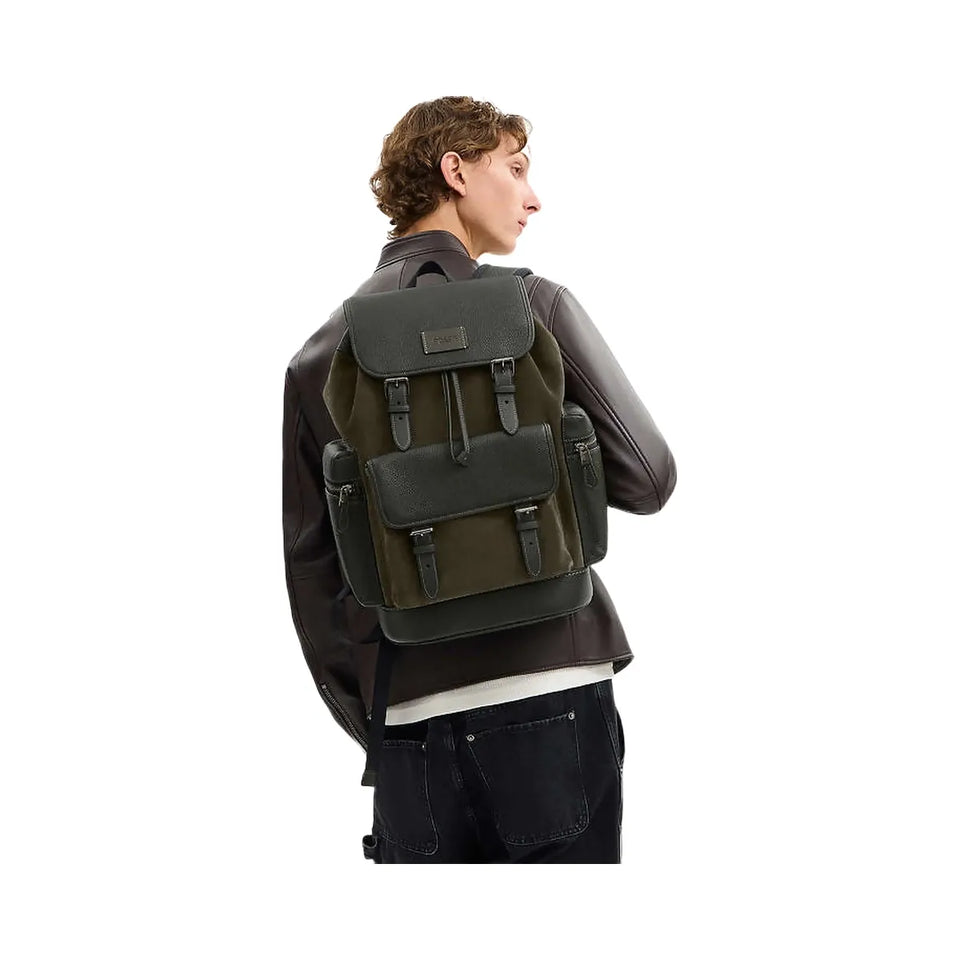 Coach Sprint Backpack Suede-Qb-Uniform Green