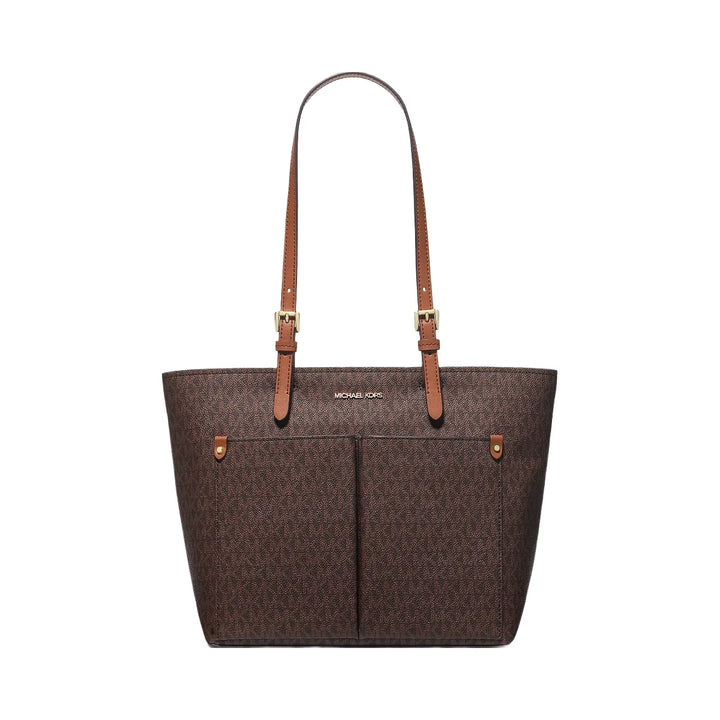 Michael Kors Jet Set Medium Logo Pocket Tote Bag Brown