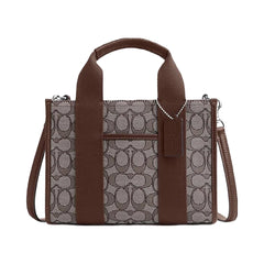 Coach Smith Tote Bag 24 In Signature Jacquard Signature Jacquard-Silver-Oak-Maple