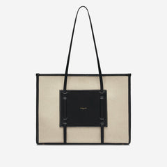DeMellier The Capri salt & pepper canvas black smooth
