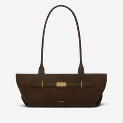 DeMellier The New York Shoulder mocha suede & mocha smooth
