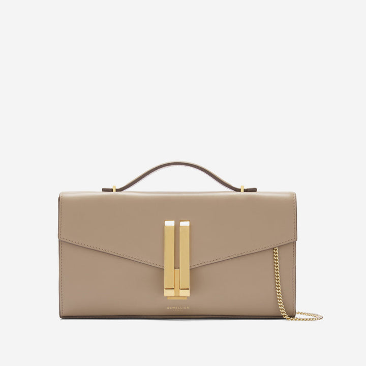 DeMellier The Vancouver Clutch dark sand smooth