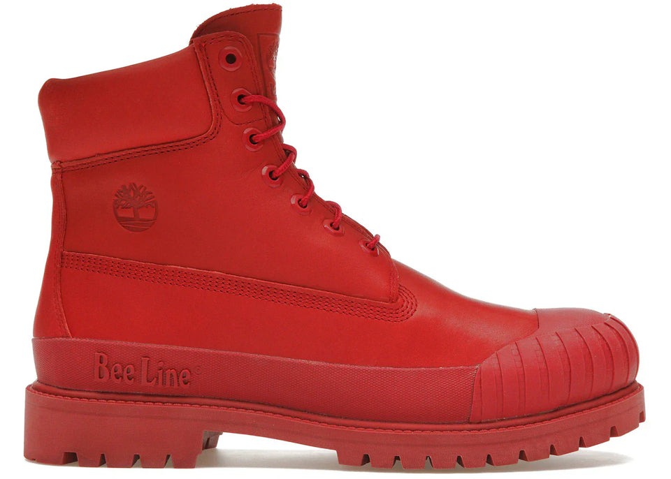 Timberland 6 Boot Premium Bee Line Rubber Toe Wp Red Nubuck