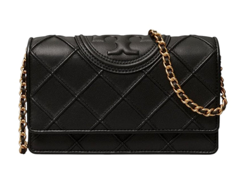 Tory Burch Fleming Chain Wallet Black