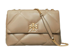 Tory Burch Kira Diamond Quilt Convertible Shoulder Bag Taupe Oak