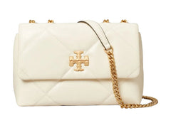 Tory Burch Kira Diamond Quilt Small Convertible Shoulder Bag Warm White