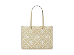 Tory Burch T Monogram Contrast Embossed Tote Bag Beige