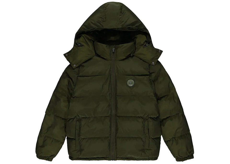Trapstar Irongate Detachable Hooded Puffer Jacket Olive