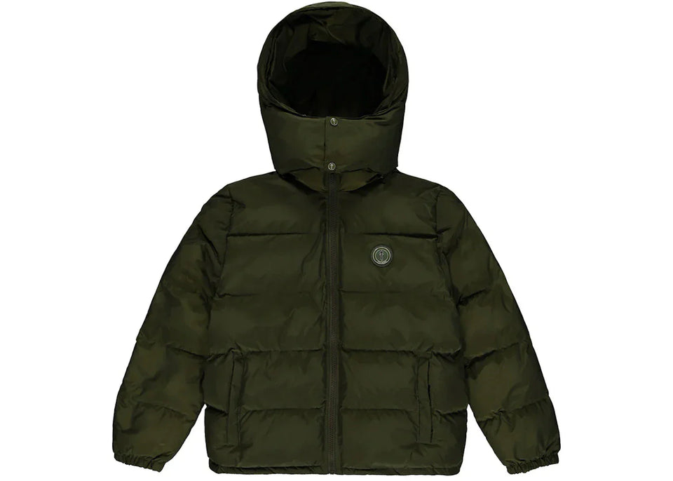 Trapstar Irongate Detachable Hooded Puffer Jacket Olive