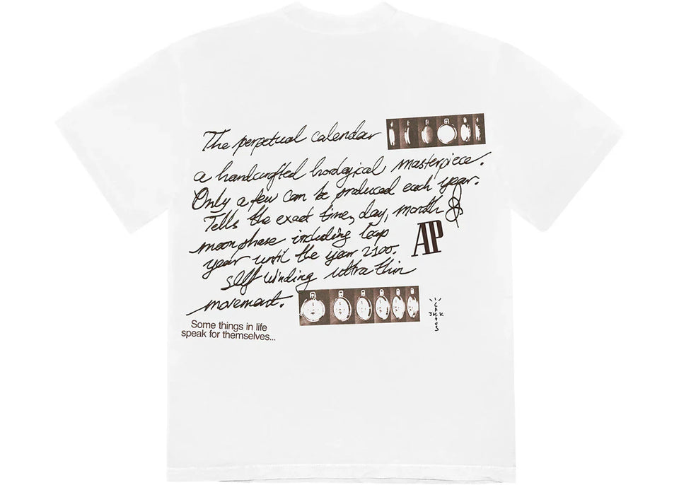 Travis Scott Cj x Audemars Piguet Perpetual Calendar T-Shirt White