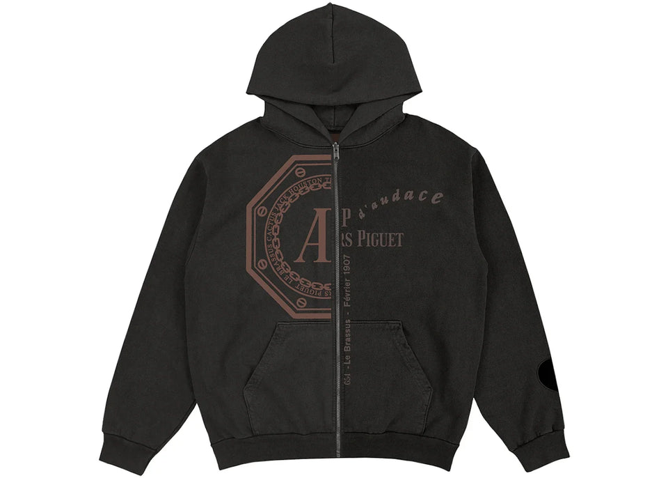 Travis Scott Cj x Audemars Piguet Split Logo Zip Up Hoodie Black