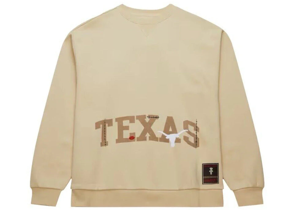 Travis Scott x Mitchell & Ness Texas Longhorns Pullover Sweatshirt Tan