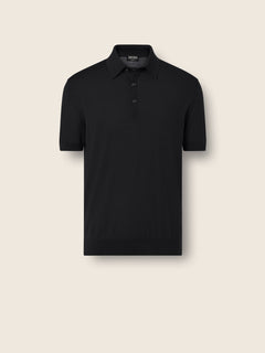 Zegna Black Wool Polo Shirt