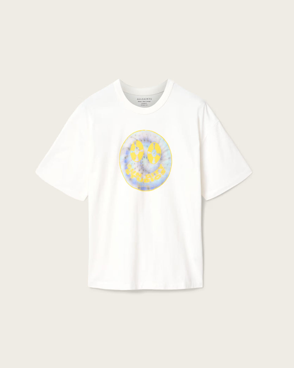ALL SAINTS Spun Out Boxy Short Sleeve Graphic Chalk White T-Shirt