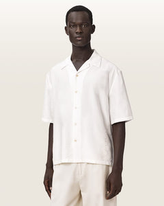 Allsaints Purley Oversized Short Sleeve Shirt Tern White
