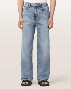 AllSaints Lenny Wide Leg Denim Jeans Light Indigo