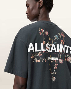 AllSaints Pentacle Oversized Etta T Shirt Women's Washed Black Women's