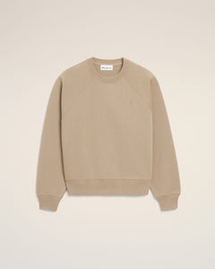 Beige Cotton Embossed Ami De Coeur Sweatshirt