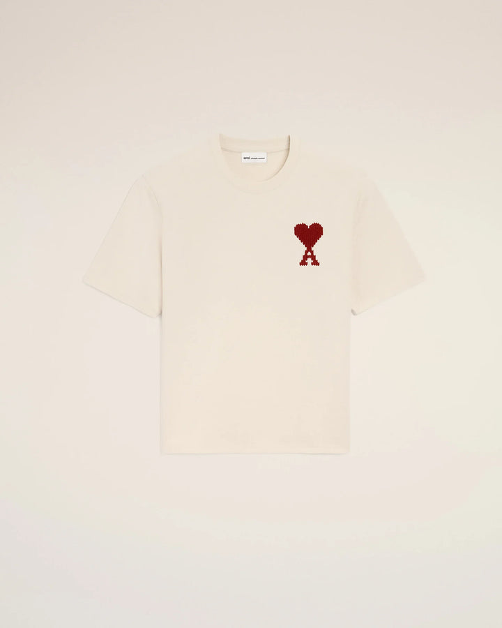 White Cotton Ami De Coeur T-Shirt T-Shirt Ami de Coeur in a heavy cotton jersey
