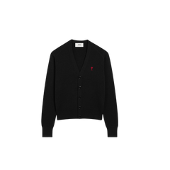 Permanent Black Wool Ami De Coeur Cardigan Cardigan in merino wool knit
