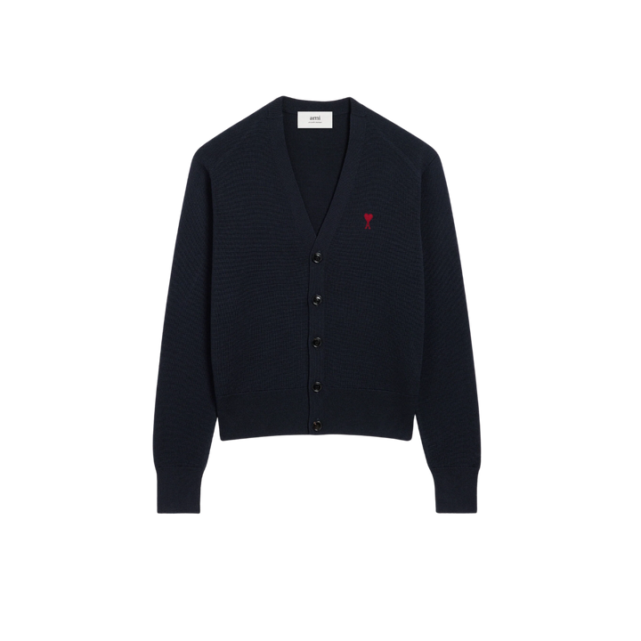 Blue Wool Ami De Coeur Cardigan Cardigan in merino wool knit