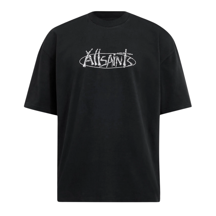 STERNUM CREW Print T-Shirt washed black