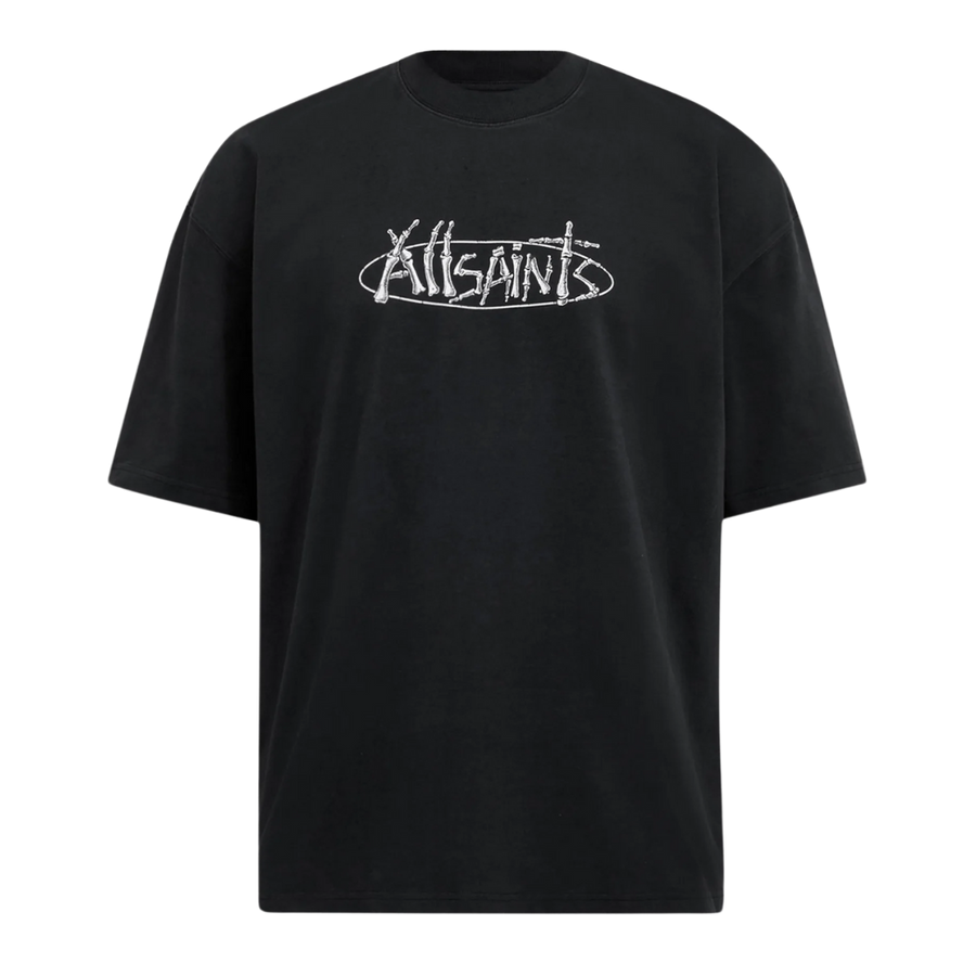 STERNUM CREW Print T-Shirt washed black