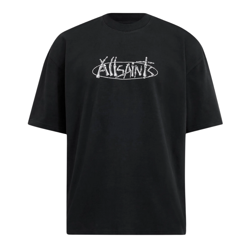 STERNUM CREW Print T-Shirt washed black
