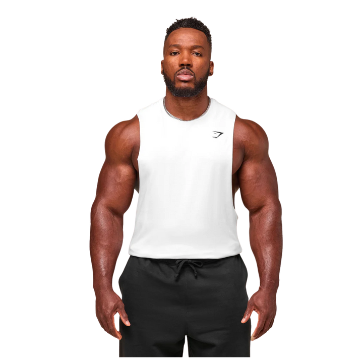 Gymshark Critical Drop Arm Tank White
