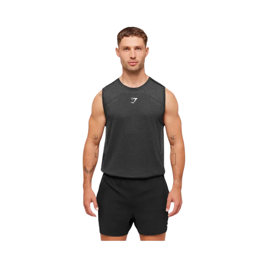 Gymshark Lightweight Seamless Tank Black/Silhouette Grey