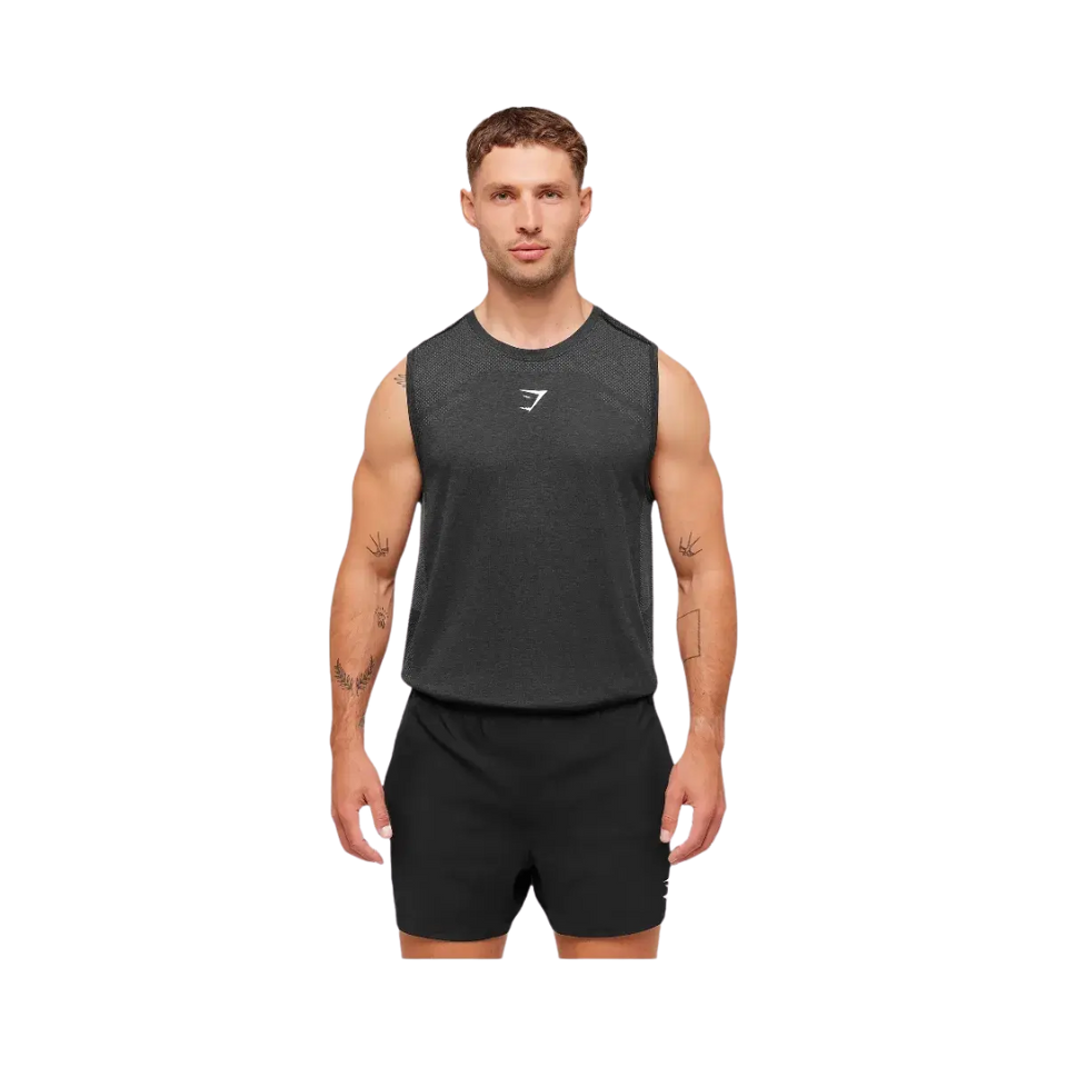 Gymshark Lightweight Seamless Tank Black/Silhouette Grey